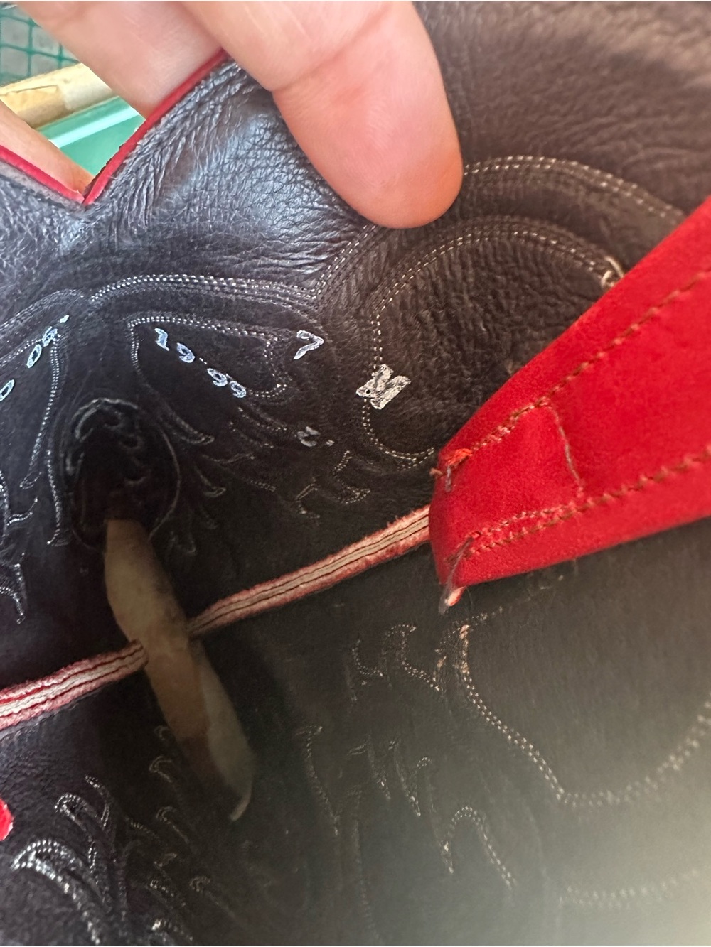Tony Lama Red Embroidered Western Boots - Picture 5 of 9